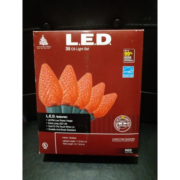 35 LED Christmas Light Set C9 Indoor Outdoor Home Holiday Party String Light RED - Picture 6 of 10